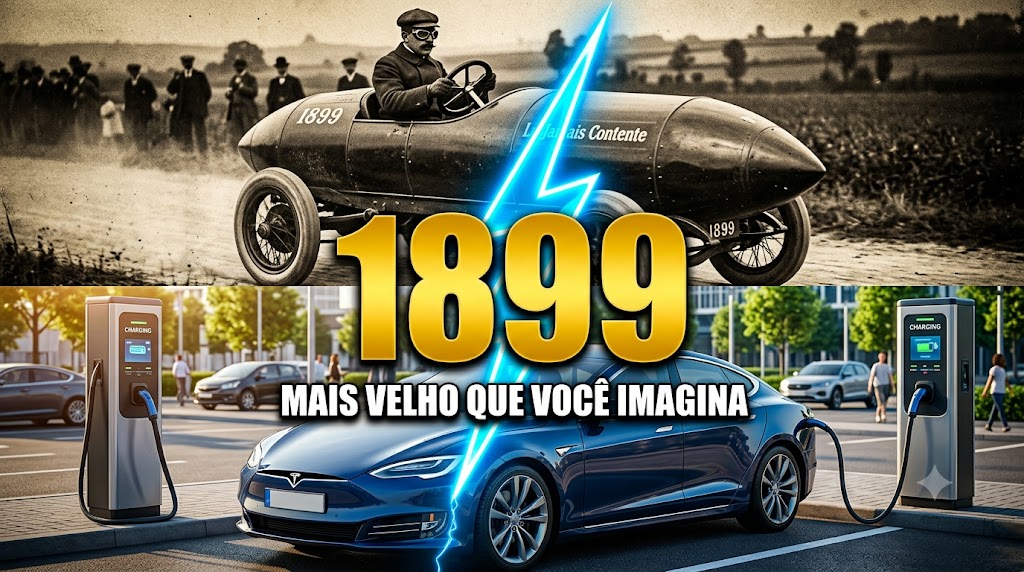 Carro elétrico antigo estilo torpedo de 1899